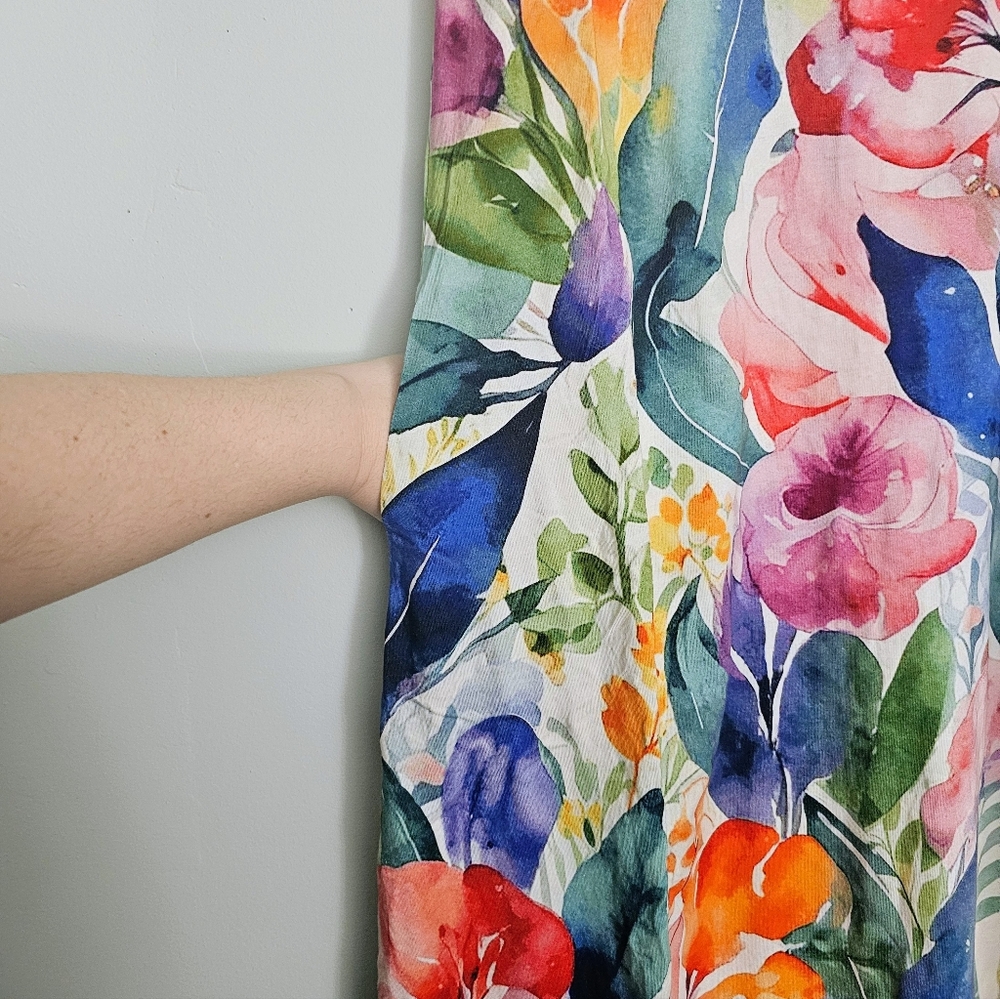 NWOT Soft Surroundings Watercolor Maxi Dress - Picture 4 of 7